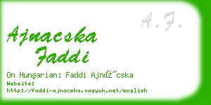 ajnacska faddi business card